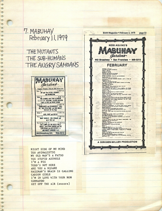 ANGRY SAMOANS Metal Mike Scrapbook 1978 – 10-28-1978 – 05-06-1979 – The Bonze Era - Bonze Annette Rose Blayk FKA Kevin Eric BONZE Saunders on Lead Guitar Page 05